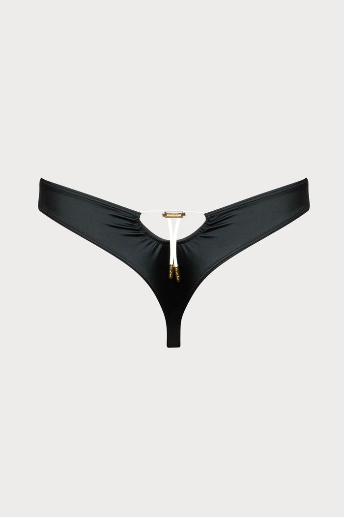 Maison Close Glow Black Tanga Bikini Bottom