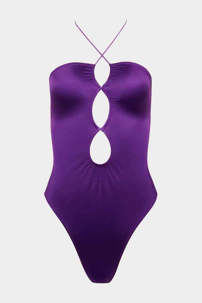 Maison Close Glow Purple Thong Swimsuit