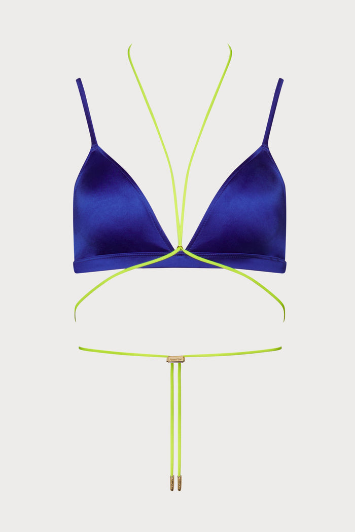 Maison Close Glow Blue Triangle Bikini Top