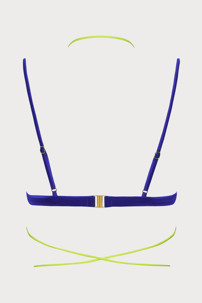 Maison Close Glow Blue Triangle Bikini Top