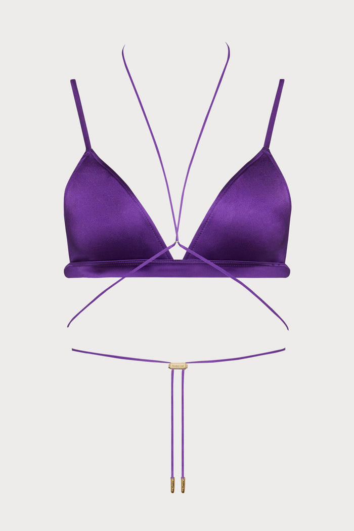 Maison Close Glow Purple Triangle Bikini Top