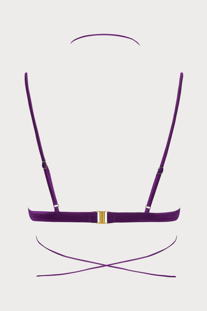 Maison Close Glow Purple Triangle Bikini Top