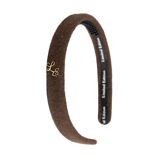 headband brushed wool thin - chocolate-493