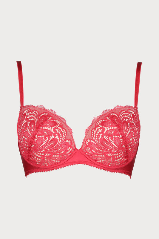 Hey Jude! Push Up Bra in Red, Size UK 32DD