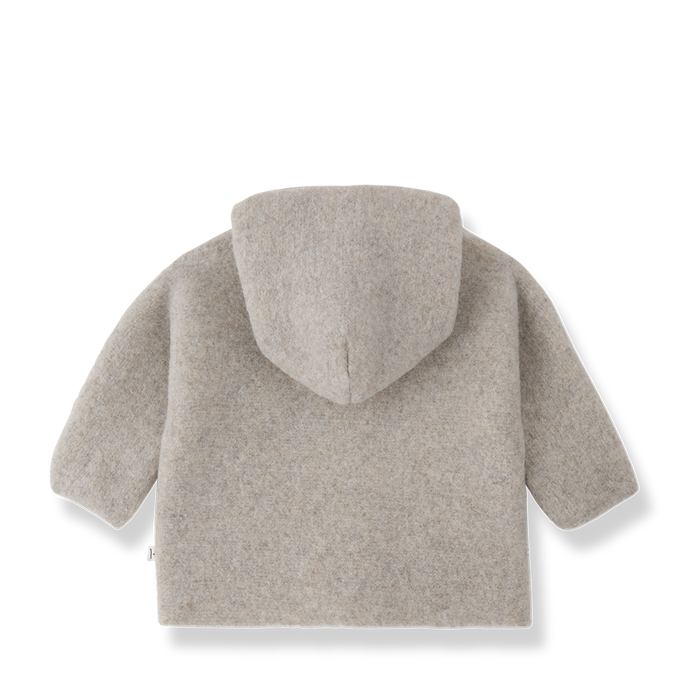 jacket wool tassle with hood - beige