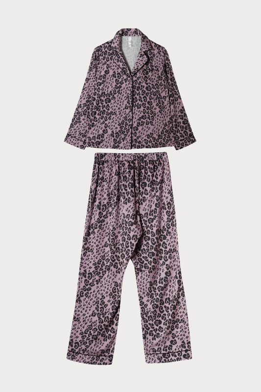 Wolf & Whistle Kaylee Animal Print Pyjama Set, Size UK 8 - Naughty Knickers