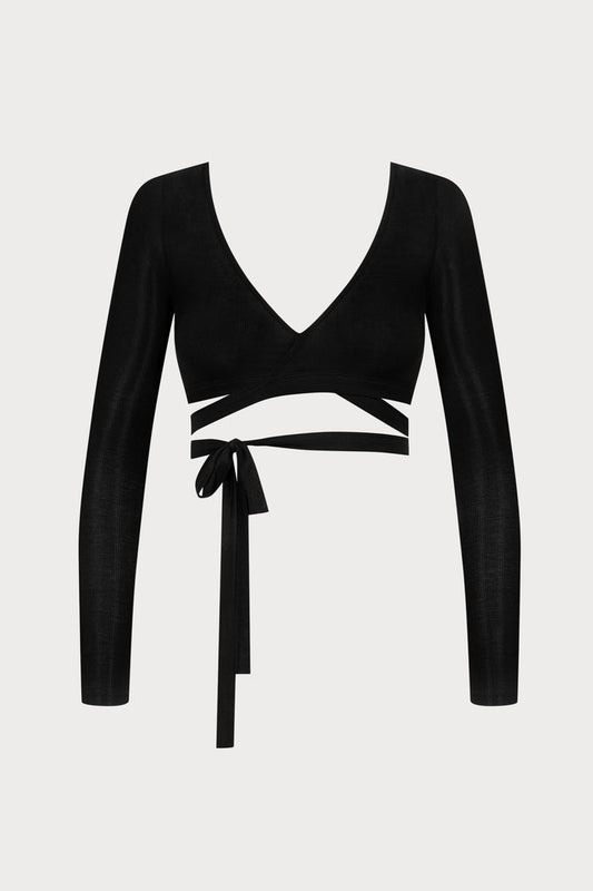 La Femme Amazone Long Sleeve Top Black