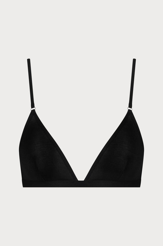 La Femme Amazone Triangle Bra Black