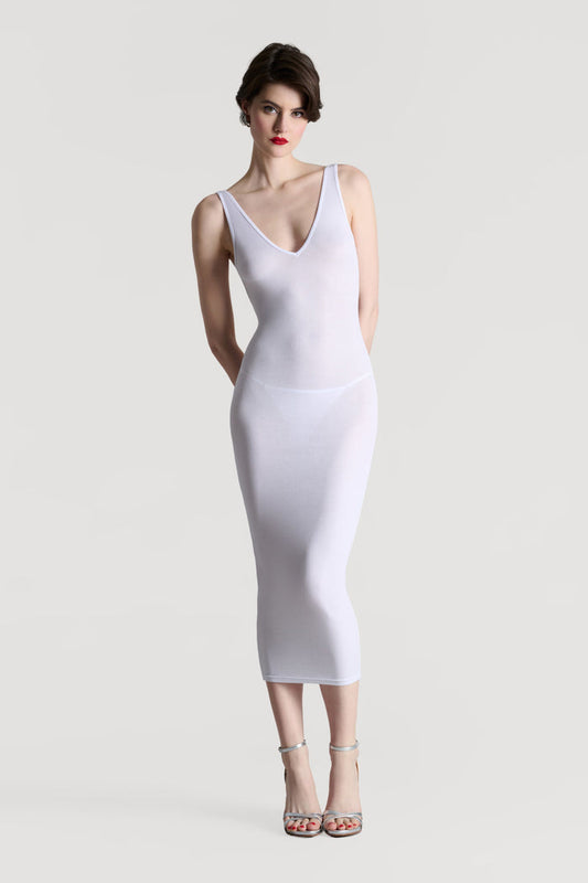 Maison Close La Femme Amazone V Neck Long Dress White