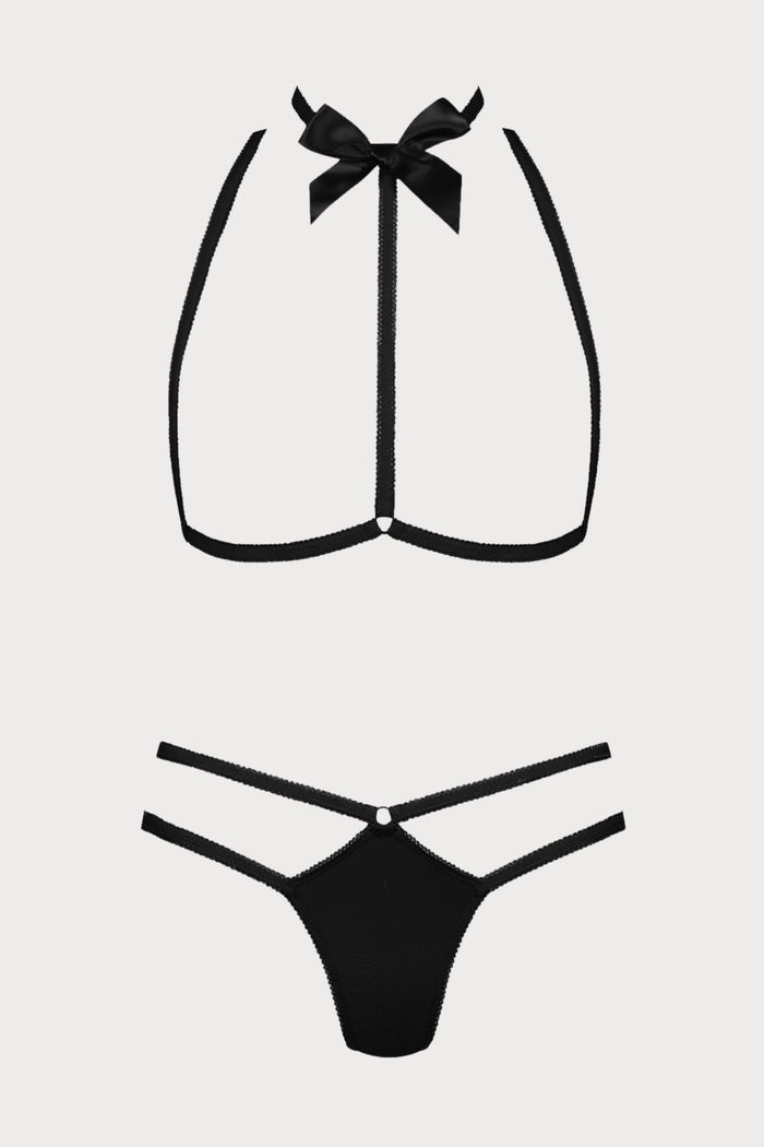 Maison Close Le Petit Secret Black Harness & Thong