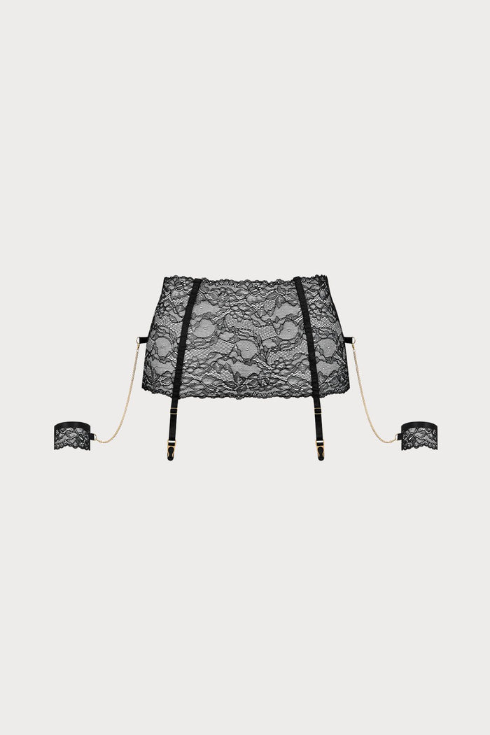 Maison Close Le Petit Secret Dentelle Lace Garter Belt with Cuffs