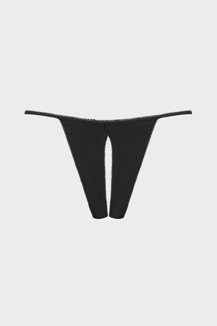 Maison Close Le Petit Secret Openable Mini Thong Black
