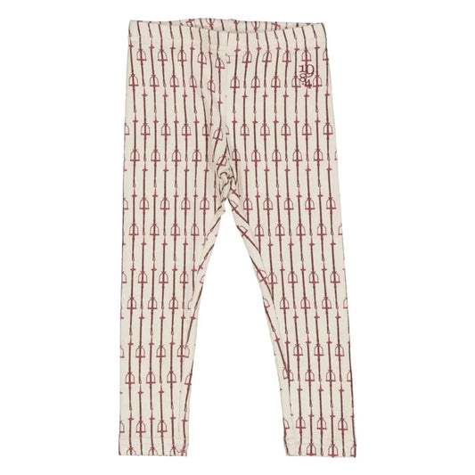 leggings buckle print - white/burgundy