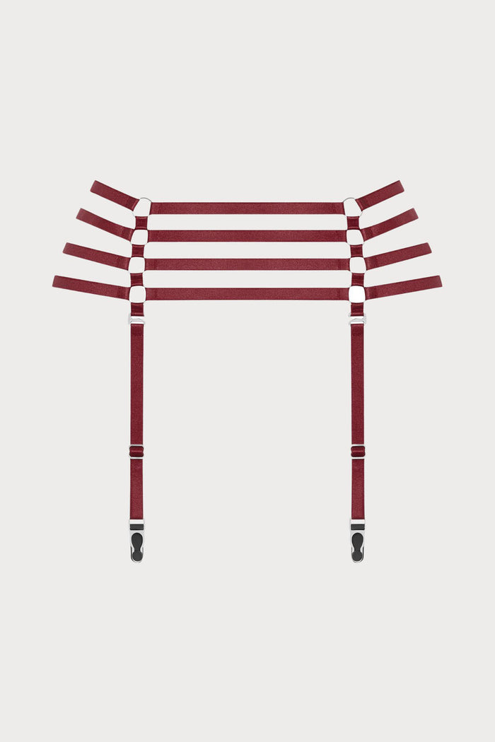 Maison Close Les Fétiches Burgundy Garter Belt - Naughty Knickers