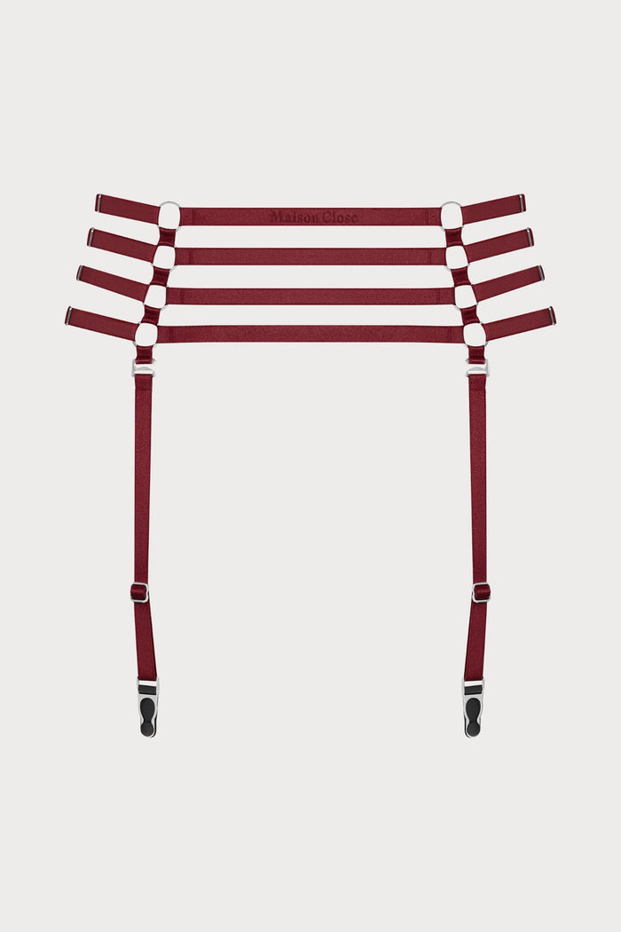 Maison Close Les Fétiches Burgundy Garter Belt - Naughty Knickers