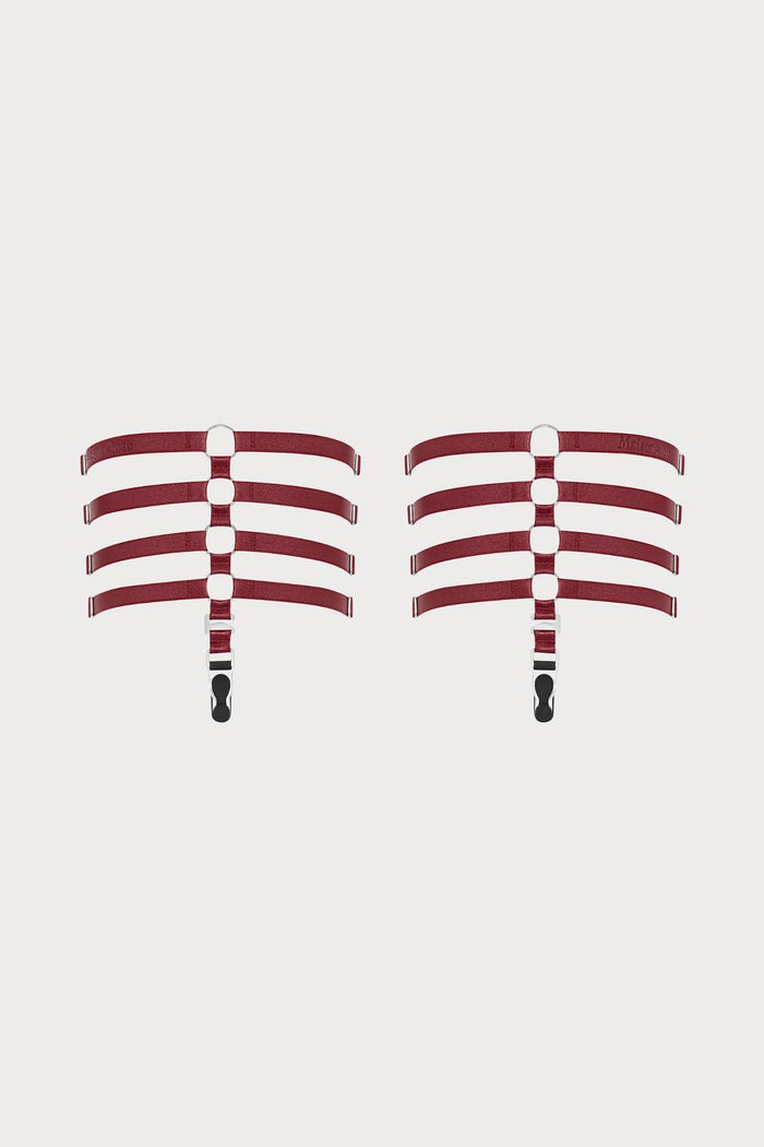 Maison Close Les Fétiches Burgundy Leg Garters - Naughty Knickers