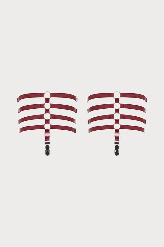 Maison Close Les Fétiches Burgundy Leg Garters - Naughty Knickers