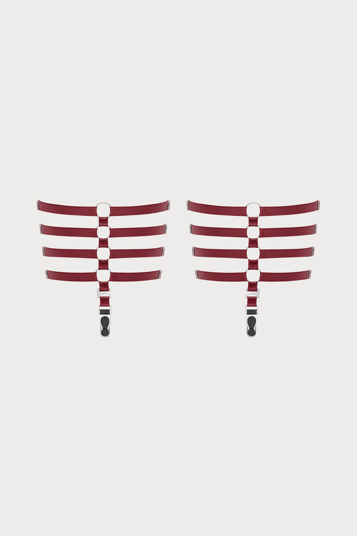 Maison Close Les Fétiches Burgundy Leg Garters - Naughty Knickers