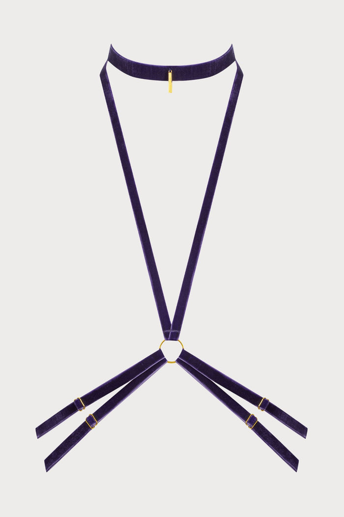 Maison Close Les Fétiches Purple Velvet Harness - Naughty Knickers