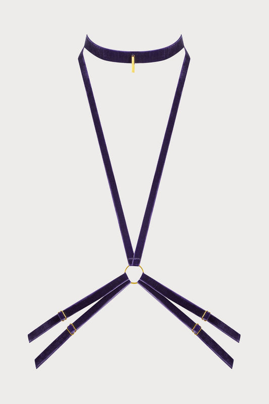 Maison Close Les Fétiches Purple Velvet Harness - Naughty Knickers