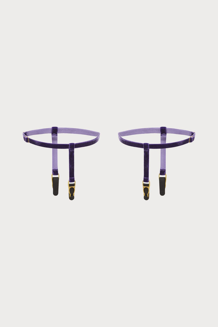 Maison Close Les Fétiches Purple Velvet Leg Garters - Naughty Knickers