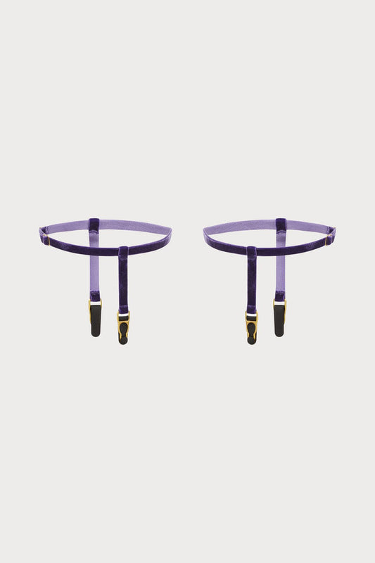 Maison Close Les Fétiches Purple Velvet Leg Garters - Naughty Knickers