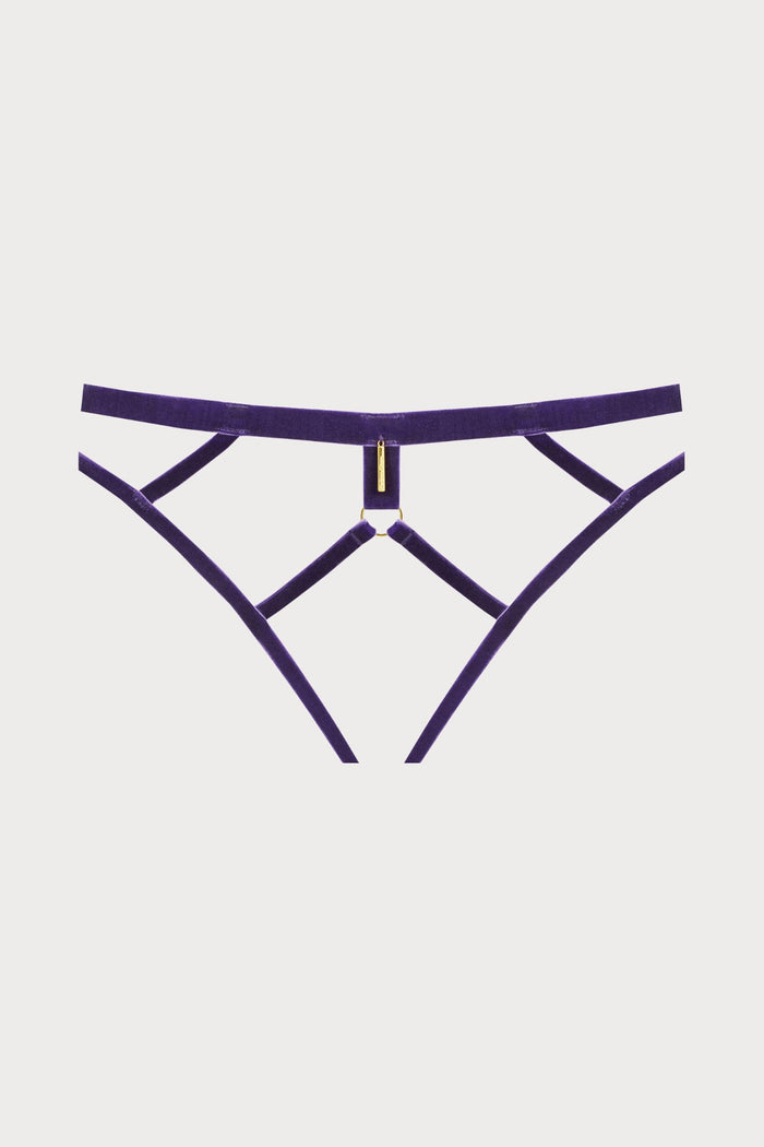 Maison Close Les Fétiches Purple Velvet Open Brief - Naughty Knickers