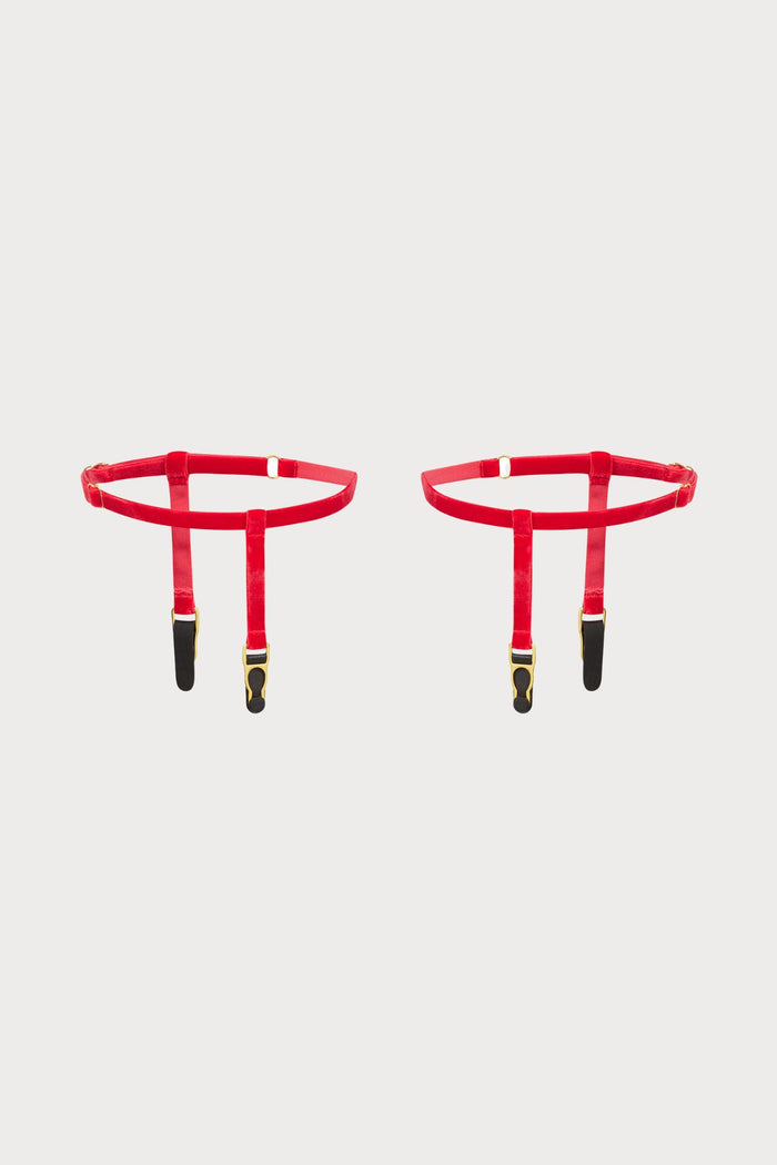 Maison Close Les Fétiches Red Velvet Leg Garters - Naughty Knickers