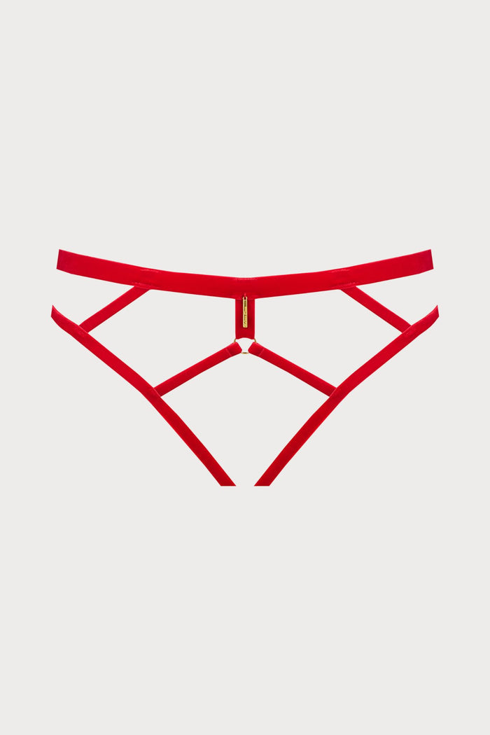 Maison Close Les Fétiches Red Velvet Open Brief - Naughty Knickers