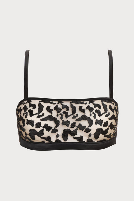 Les Nuits Folles Bandeau Bra in Black, Size UK 36B