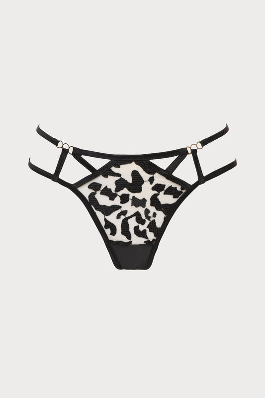 Les Nuits Folles Thong in Black, Size M (UK 10)