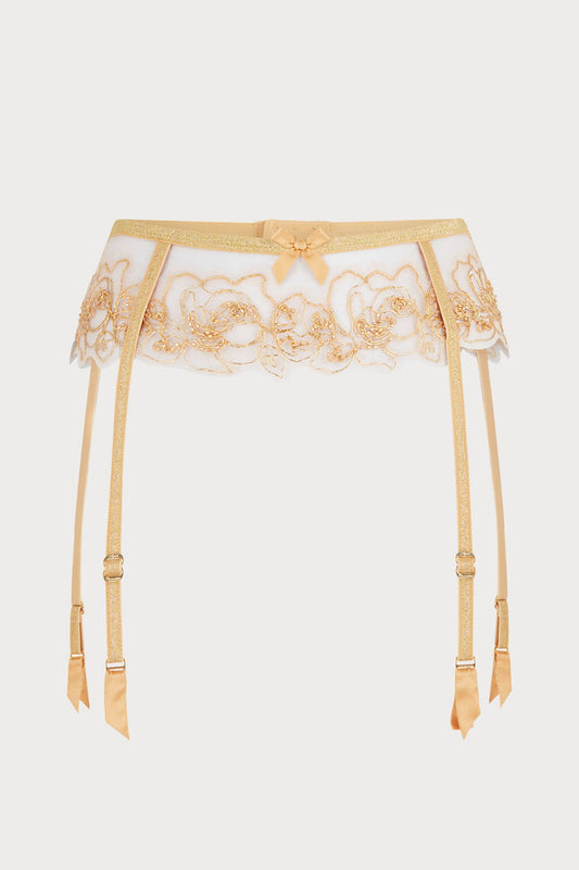 Lindie Suspender Belt Gold, Size 5 (UK 14)