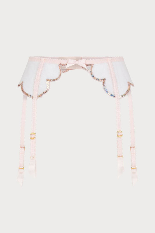 Agent Provocateur Lorna Party Suspender Baby Pink/Rose Gold