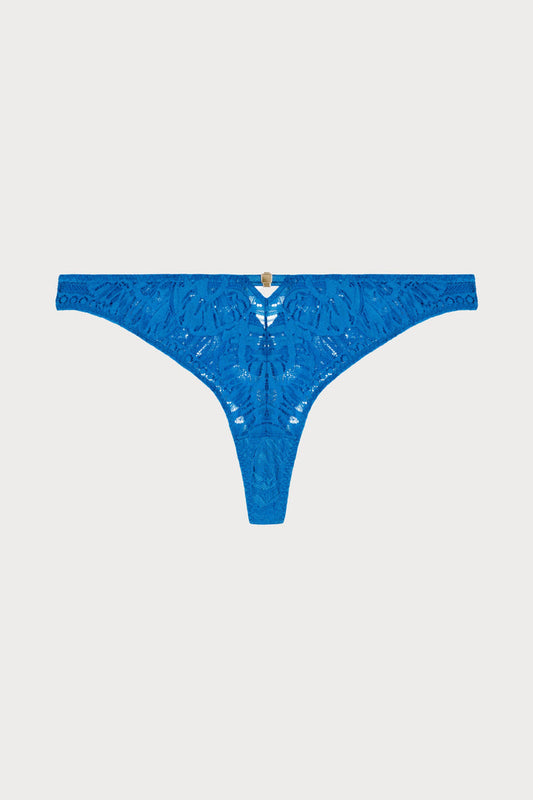 Love Soul Lace Tanga Thong in Blue