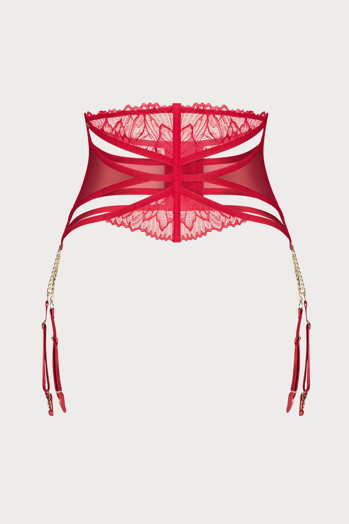 Matildea Red Lace Suspender Belt