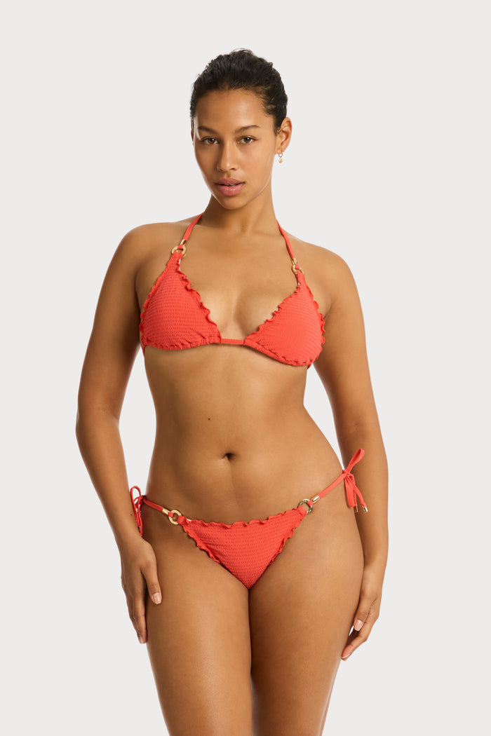 Messina Tie Side Bikini Bottom in Flame