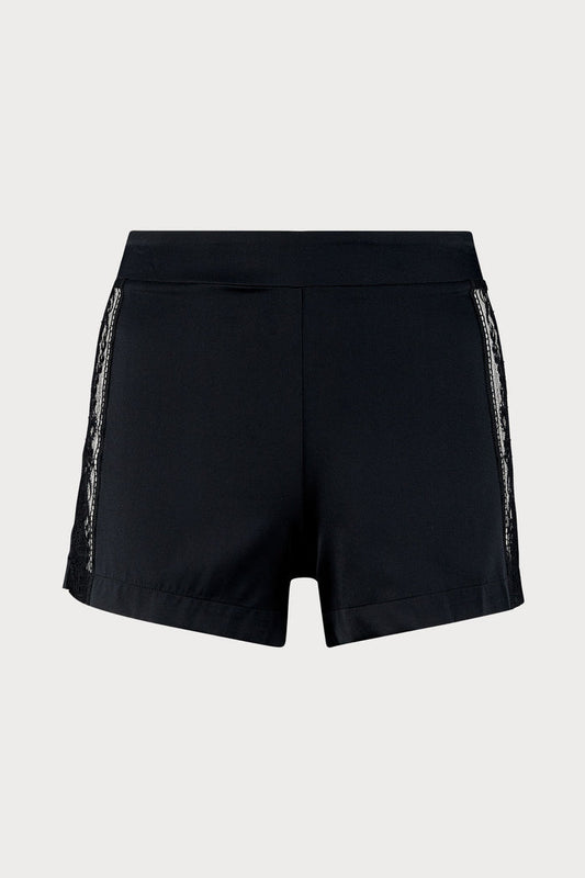 Midnight Whisper Black Silk Shorts