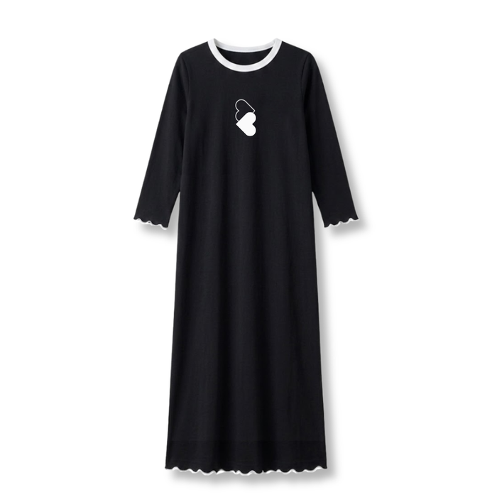 nightgown heart  - black