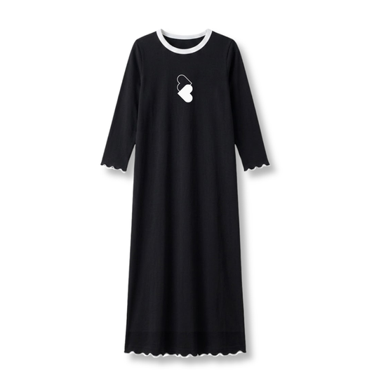 nightgown heart  - black