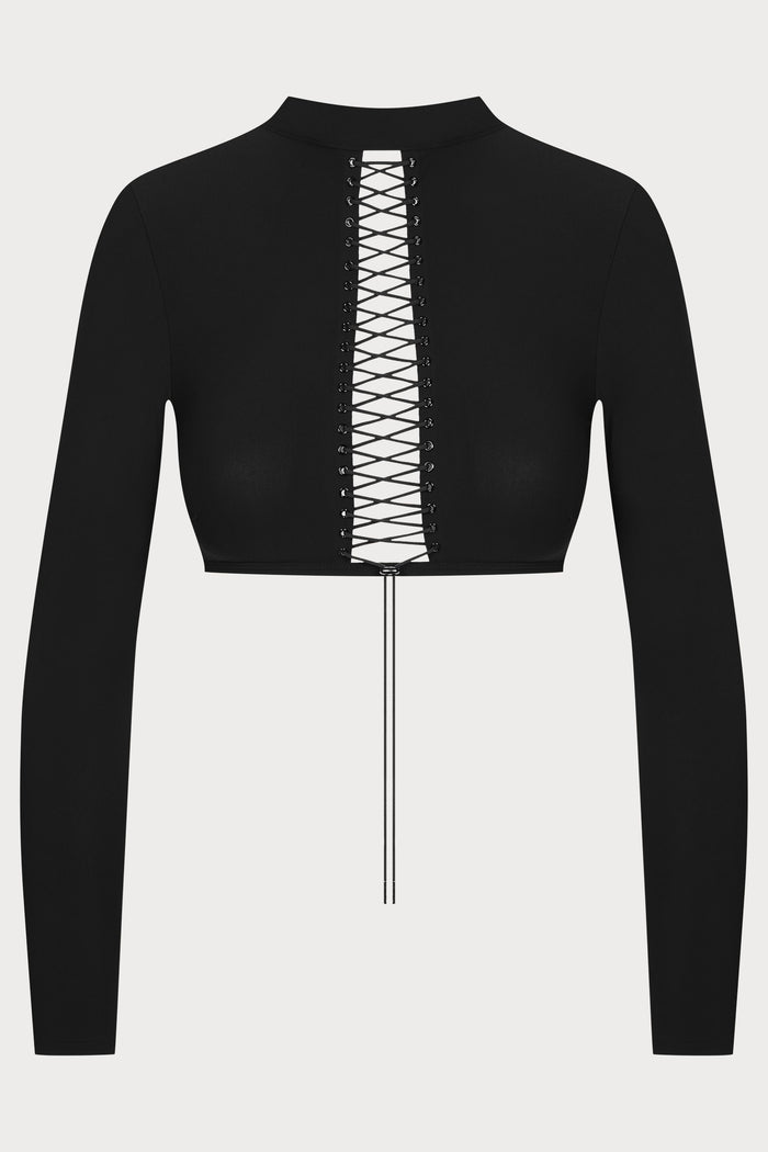 Nuit Infinie Lace-Up Crop Top - Maison Close