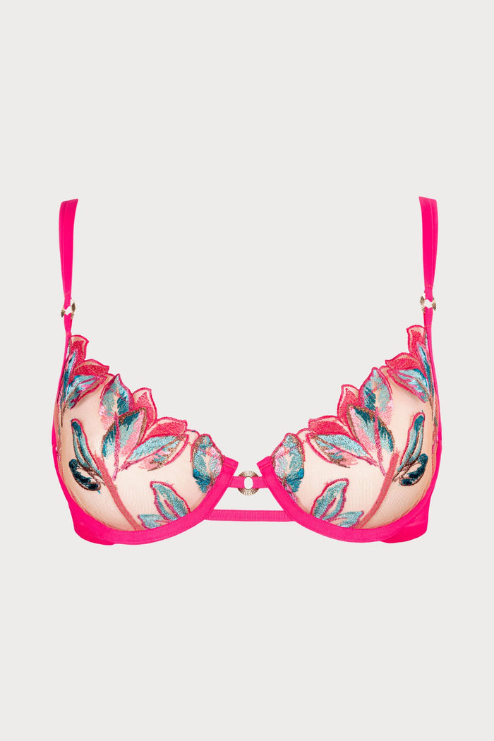 Atelier Amour Oiseau de Paradis Half Cup Bra in Cherry - Naughty Knickers