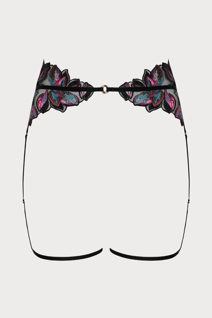 Atelier Amour Oiseau de Paradis Suspender Harness in Black - Naughty Knickers