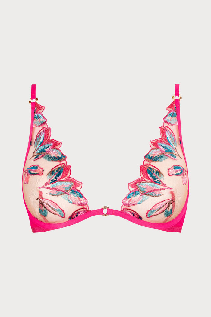 Atelier Amour Oiseau de Paradis Wired Triangle Bra in Cherry - Naughty Knickers