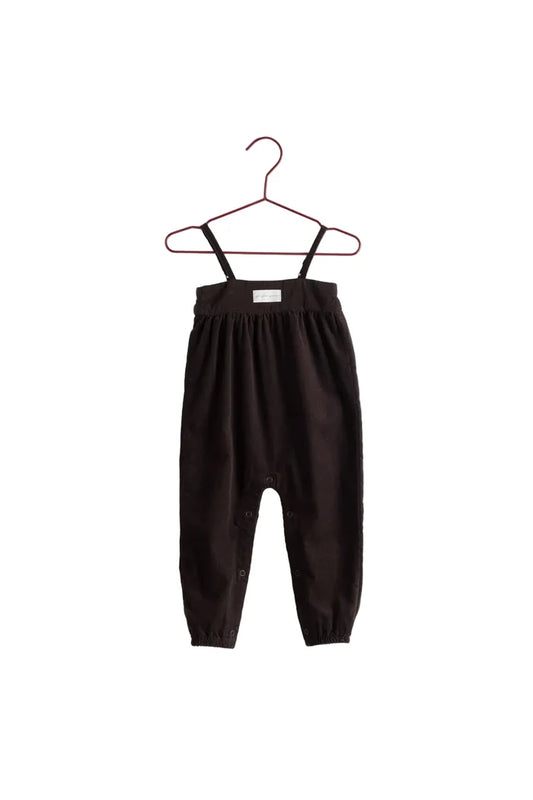 one piece corduroy spaghetti strap romper - brown