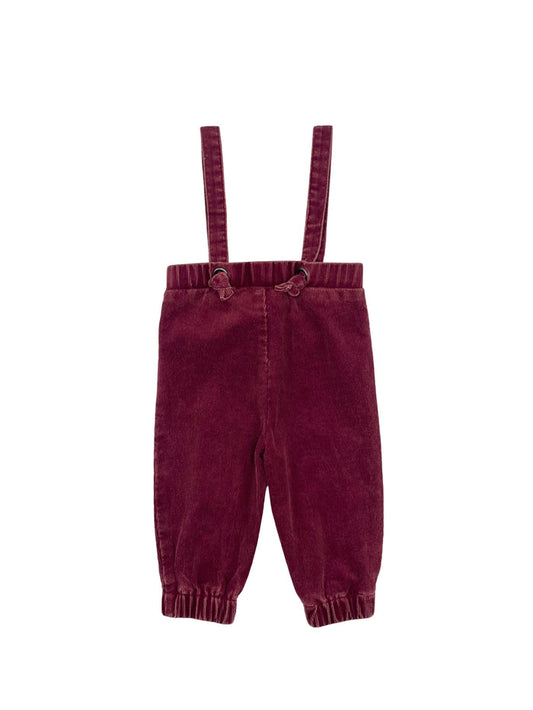 one piece heavy washed corduroy knot romper - brick
