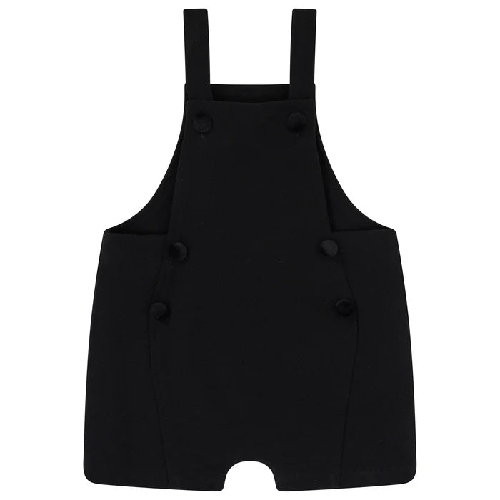 one piece short overalls - black