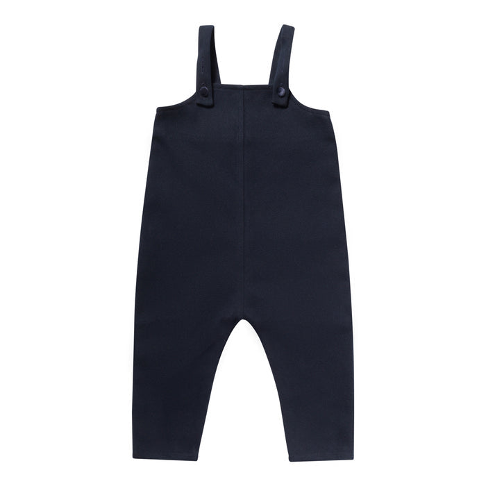 one piece wool long overalls - navy-8