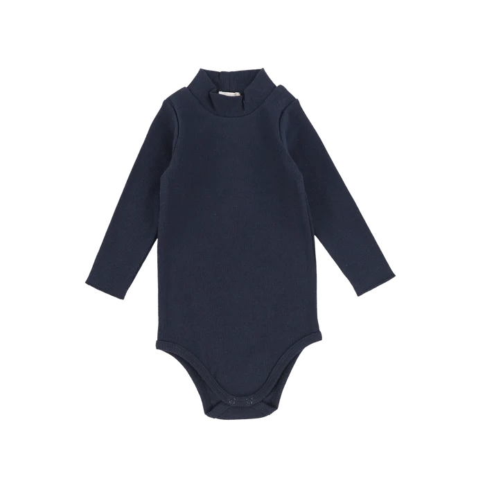 onesie l/s ribbed mockneck - navy