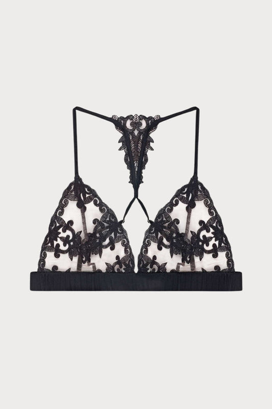 Onyx Black Boudoir Bra, Size XS