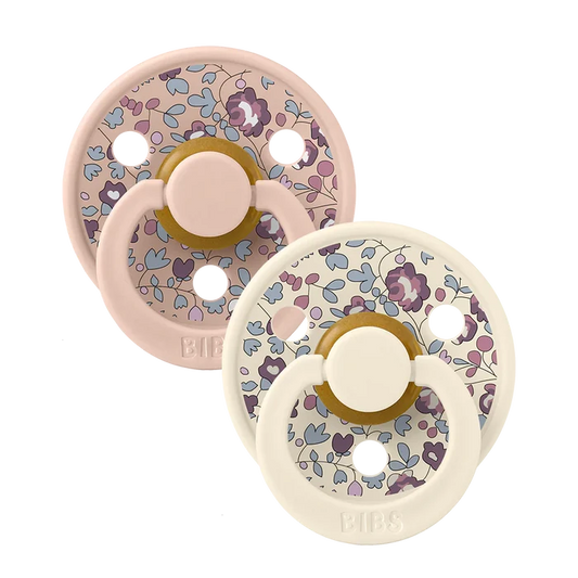 pacifier 2 pk liberty colour eloise latex round - blush mix